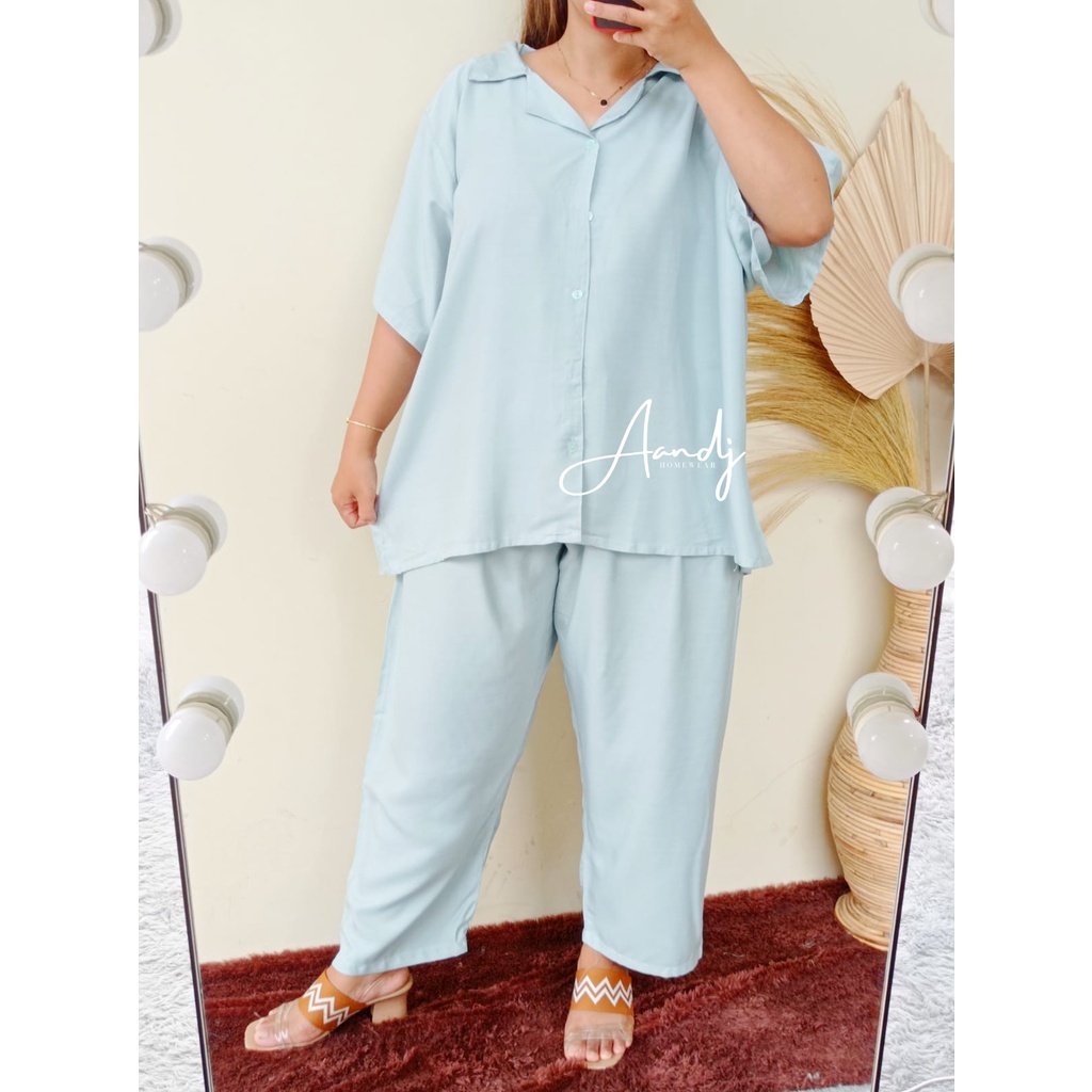 JUMBO PIYAMA POLOS / SETELAN BIG SIZE LD 125 (80-105) / SUPER JUMBO XXXL-JUMBO PJ SILVER