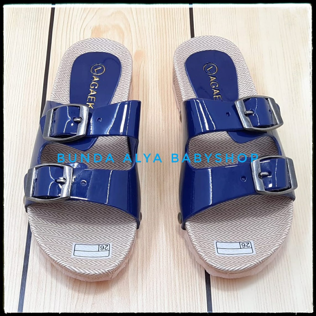 Sandal Anak Perempuan Usia 4 5 6 7 Tahun Size 26 - 33 Alas Karet - Sandal Anak Cewek Tali NAVY Alas Karet Anti Licin