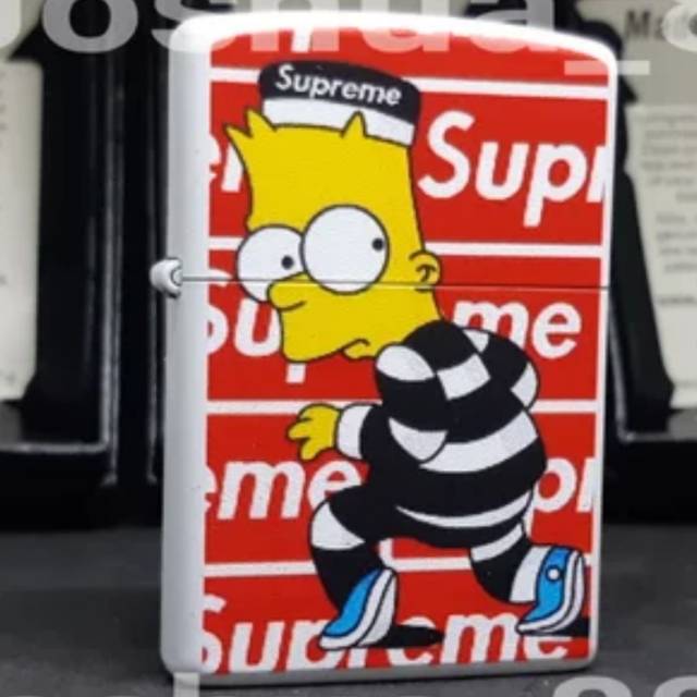 Zippo korek api Supreme Bart Simpson white matte limited