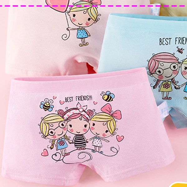 3PCS Gadis Panies Katun Lucu Teman Anak CD Cool Boxer