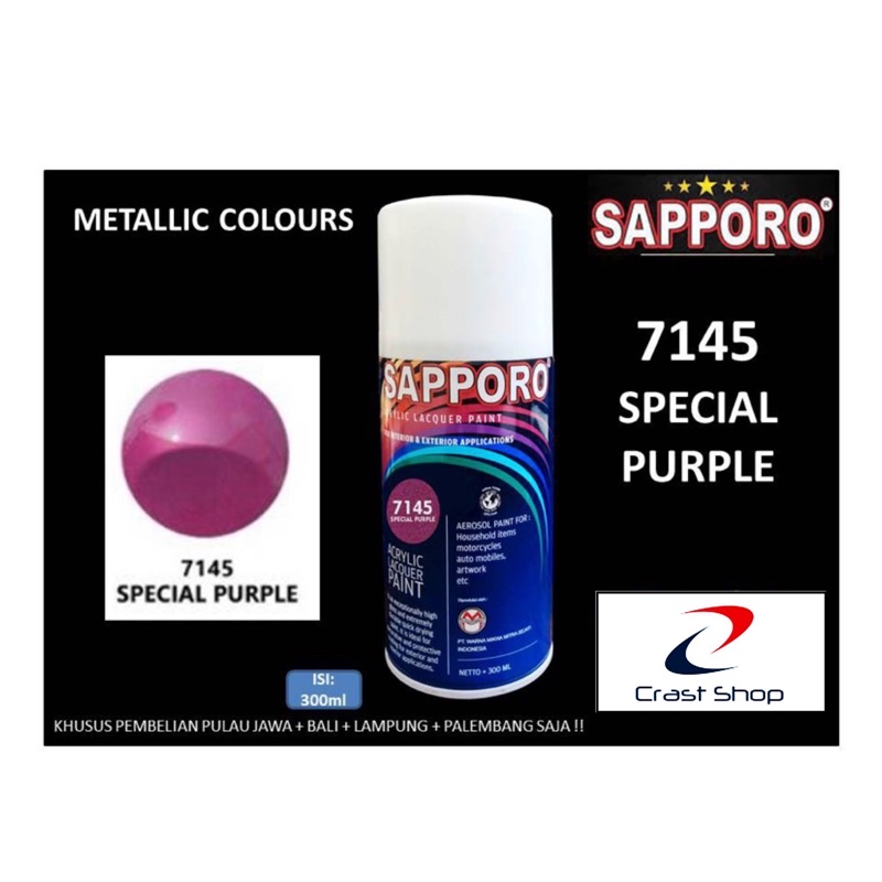 Sapporo Paint Special Purple 7145 ungu metalik cat semprot pylox pilok