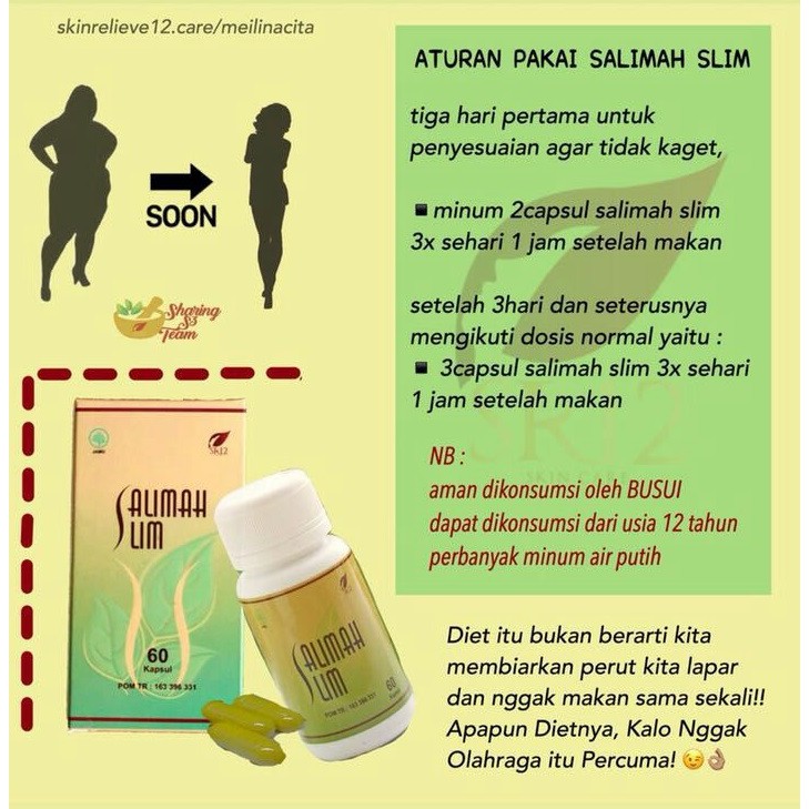 Jual Salimah Slim Sr12 Obat Diet Penurun Berat Badan Herbal Kapsul Indonesia|Shopee Indonesia
