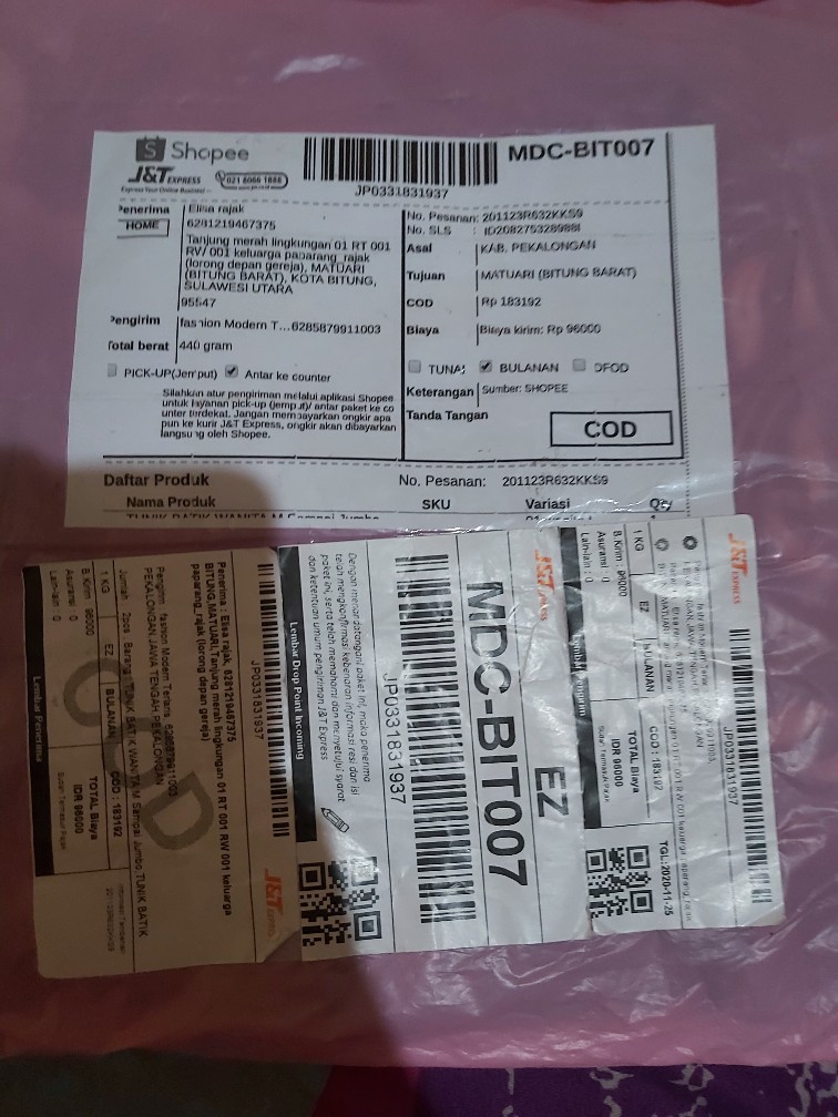 Tunik Batik Wanita M Sampai Jumbo