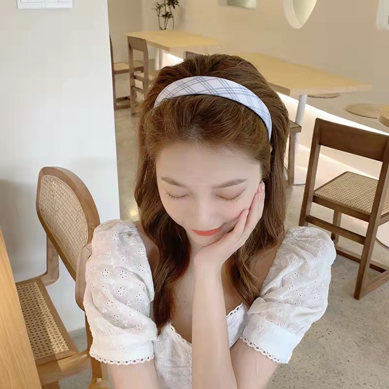 Scrunchie Rambut Biru Wanita Retro Vintage Style Aksesoris Fashion