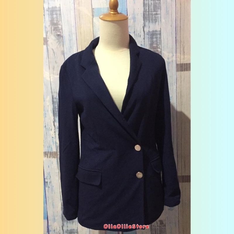 Blazer Kerja Biru Navy Merk Benetton [Preloved]