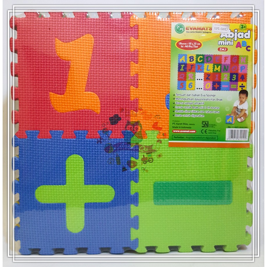 Matras puzzle Huruf Angka / Alas Lantai Puzzle Evamats Huruf Angka