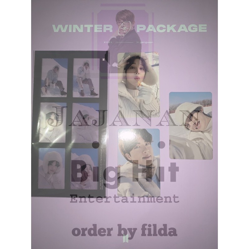 READY STOCK SHARING  PHOTOCARD PC 6 CUT FILM WINPACK WINTER PACKAGE BTS 2021 JIN JIMIN TAEHYUNG V
