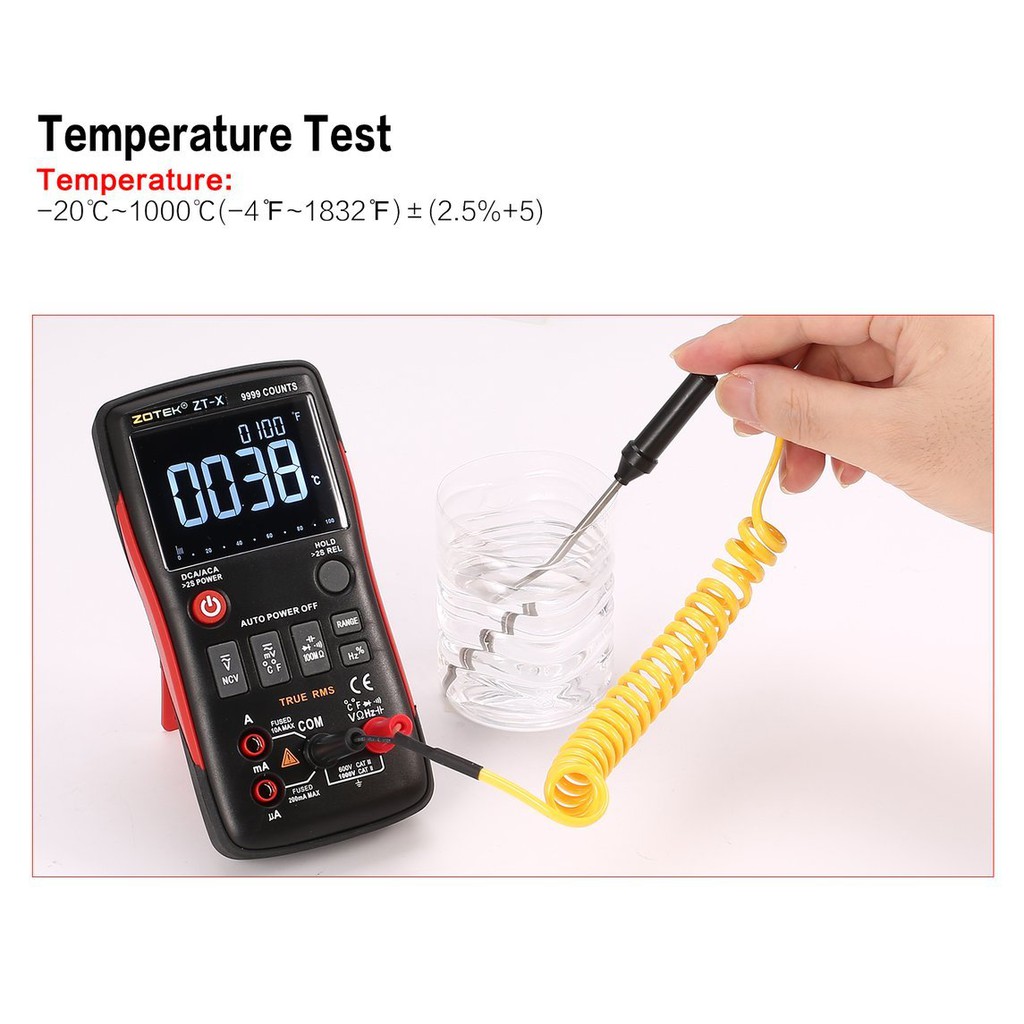 Zotek ZT-X Digital Multimeter Auto True Range RMS AC / DC Volt Amp Ohm NCV ZTX Original