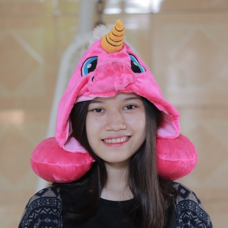 Boneka Bantal Leher Unicorn Kupluk Terbaru Berlabel SNI