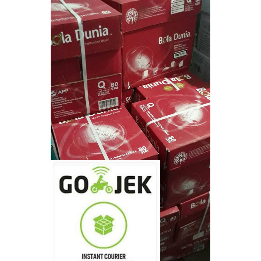 

KERTAS FOTOKOPI A4 80GR BOLA DUNIA KHUSUS GOSEND WILAYAH JAKARTA DAN SEKITARNYA