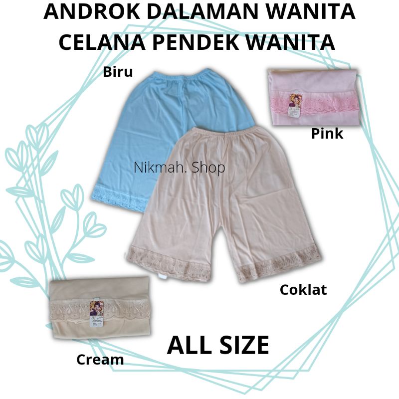 ANDROK CELANA PENDEK /dalaman wanita/undrok celana