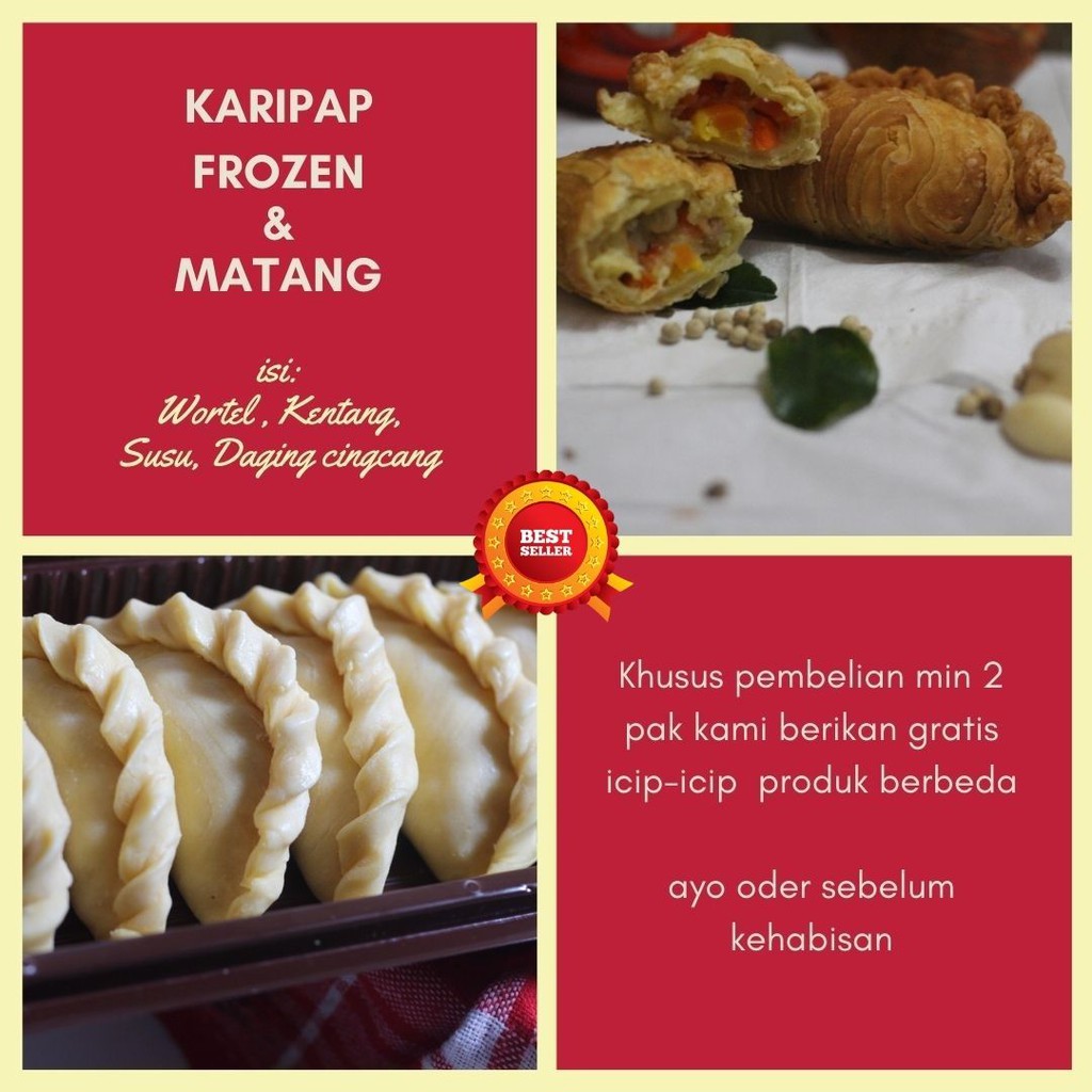 Pastel Karipap Curry Puff Puffs Ayam Frozen Beku Pastel Karipap Ulir Per Satuan Shopee Indonesia