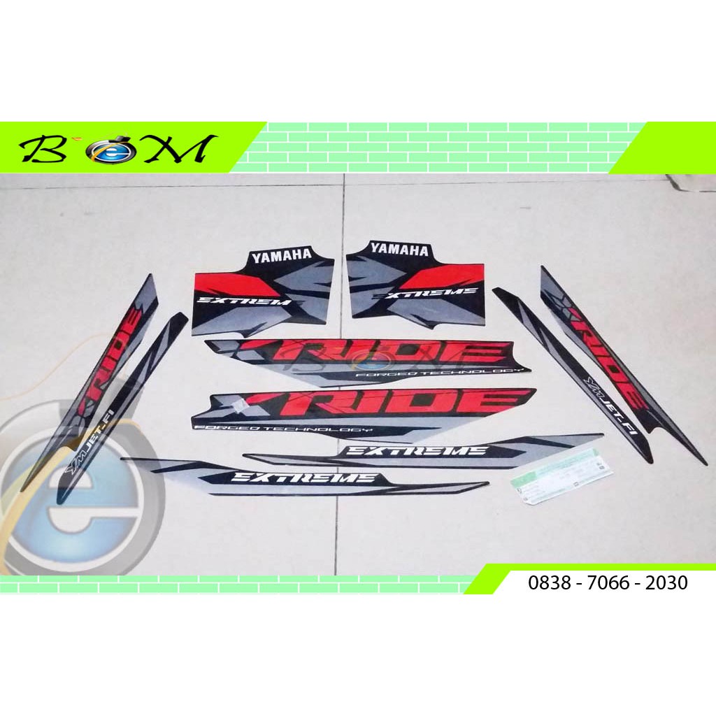 Striping Stiker Sticker Yamaha X-Ride x ride hitam Black metallic 2014