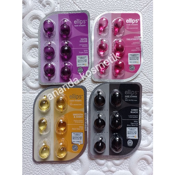 VITAMIN RAMBUT ELIPS HITAM KUNING PINK UNGU