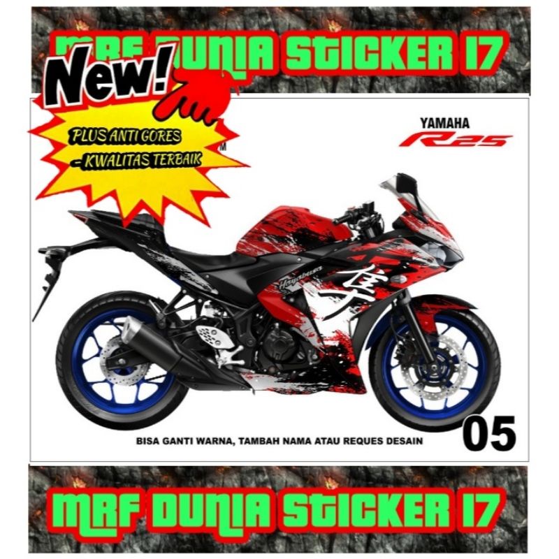 Sticker decal Yamaha R25 Full Body dekal Yamaha R25 Stiker Decal Yamaha R25 Modif 05