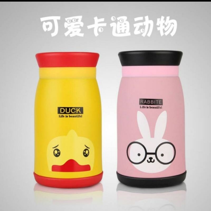 Best Seller Botol Termos Thermos Animal KECIL 350Ml BESAR 500ML Karakter Tahan Air Panas Dingin ( Pa