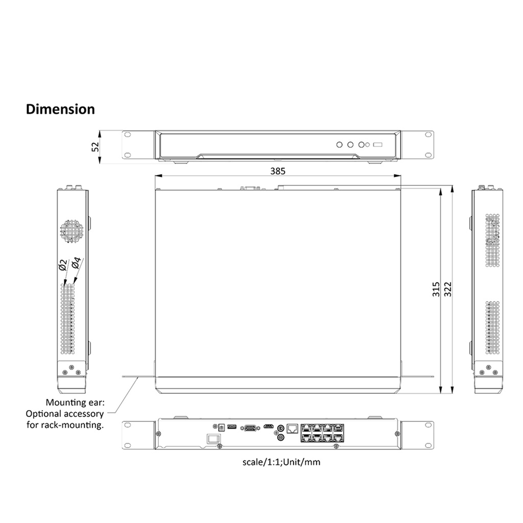 HIKVISION DS-7608NI-Q2 Hikvision 8 channel 1U 4K Resolution NVR