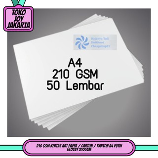 210 GSM Kertas Art Paper Carton Karton A4 Putih Glossy 
