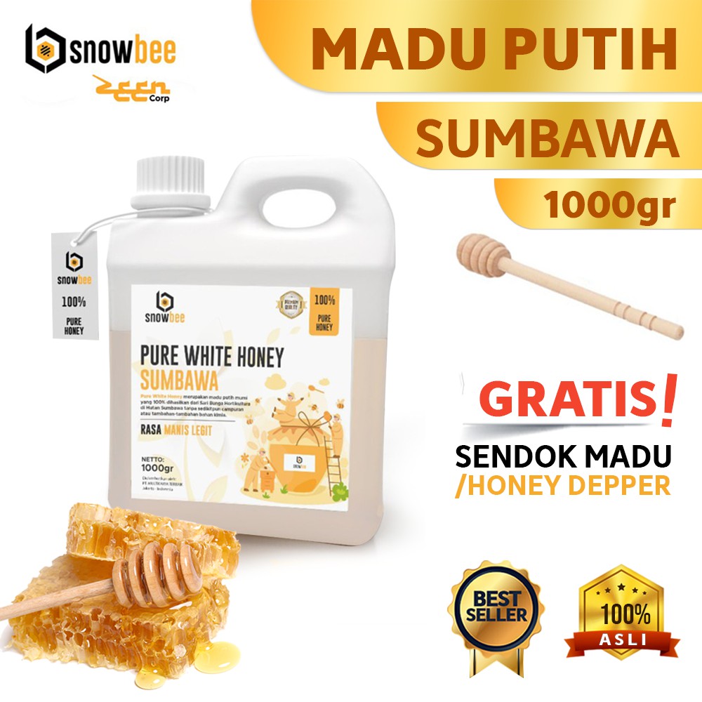 

Madu Putih Sumbawa Snowbee Pure White Honey 1000gr by Zeen