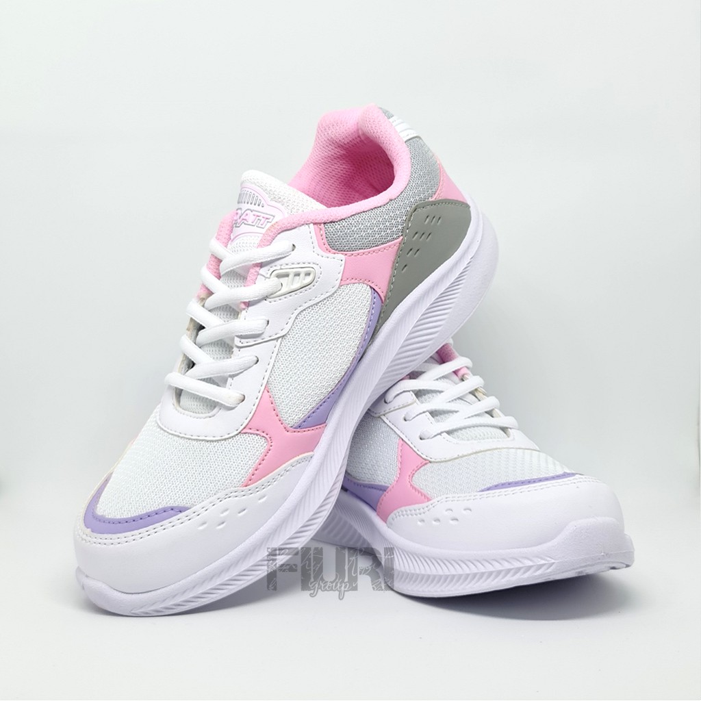 FIURI - Pro ATT Original - XP 09 Putih L.Pink 37-40 - Sepatu Kets Wanita - Sepatu Sneakers Wanita - Sepatu Olahraga Sport Wanita - Sepatu Casual - Sepatu Jogging Lari Fitness Gym Senam Wanita - Sepatu Cewek - Sepatu Sekolah Bertali SD SMP SMA