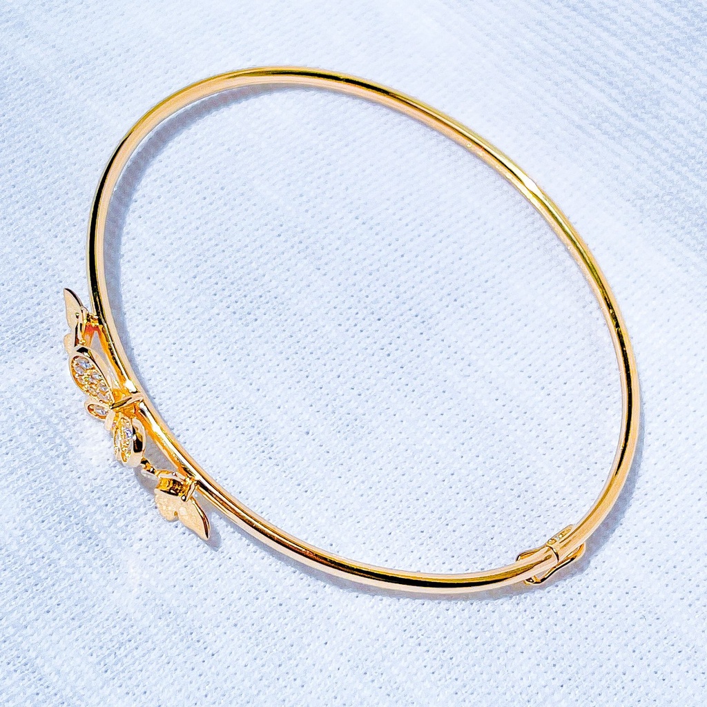 Gelang oval anak dan dewasa emas asli kadar 700 70 16k mariposa mari-posa tangan kupu2 permata gold korea bangle 3 tiga gram gr g bulat kupu