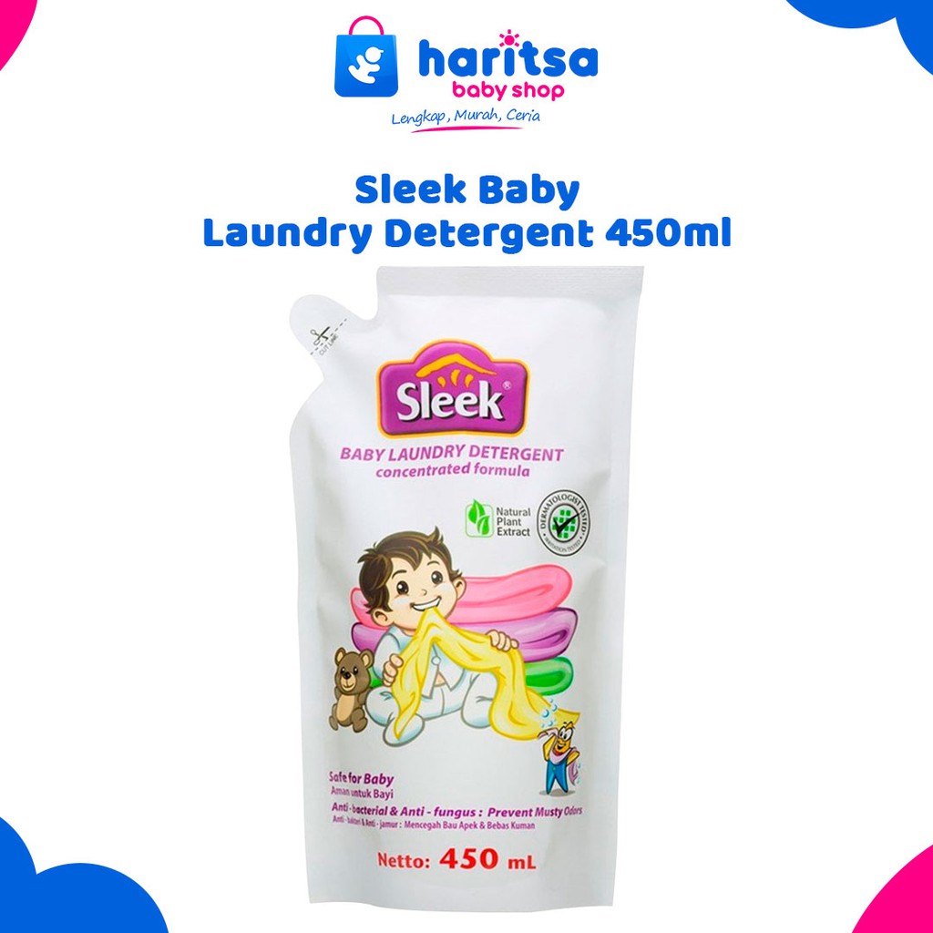 Sleek Baby Sabun Cuci Pakaian Bayi Refill Laundry Detergent Pouch 450ml