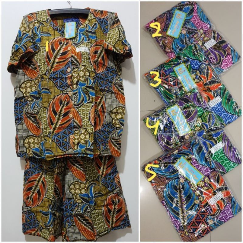 STELAN KULOT MAXI 95 BATIK KENCANA UNGU LABEL (BAJU FULL KANCING)