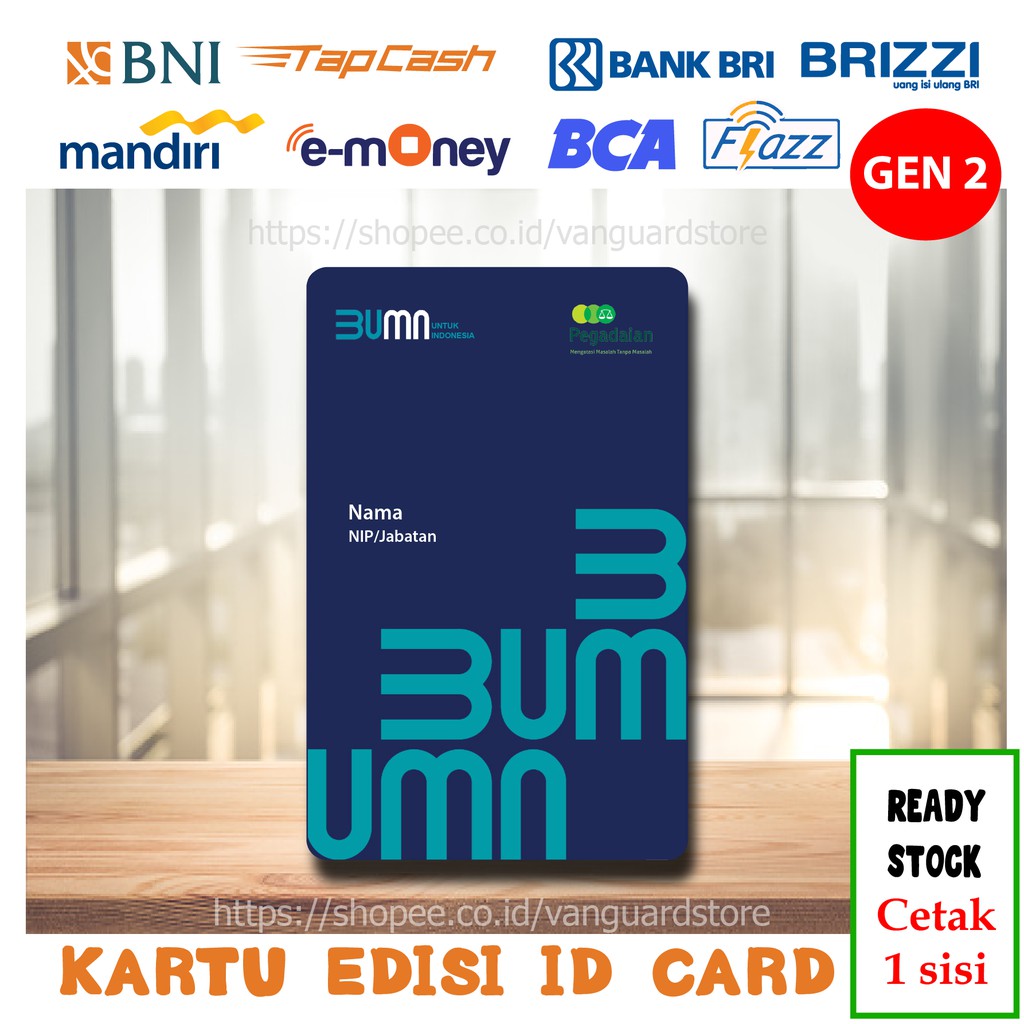 KARTU E MONEY E TOLL ID CARD PEGADAIAN NEW MANDIRI EMONEY BNI TAPCASH BRI BRIZZI FLAZZ BCA - 1 SISI