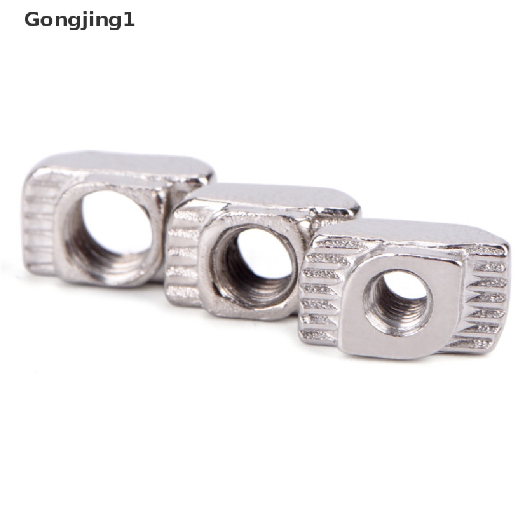 Gongjing1 50pcs Tslot T-Nut M3 M4 M5 Thread Id Bahan Carbon Steel Aluminum