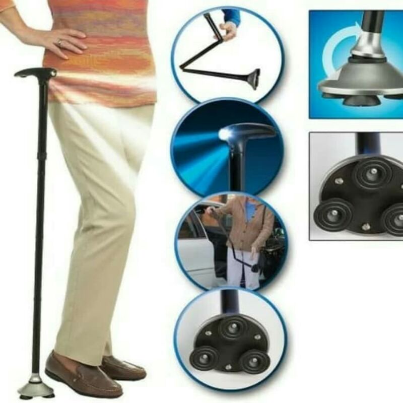 Tongkat Jalan Orang tua /Alat Bantu Jalan Orang Tua Lampu LED