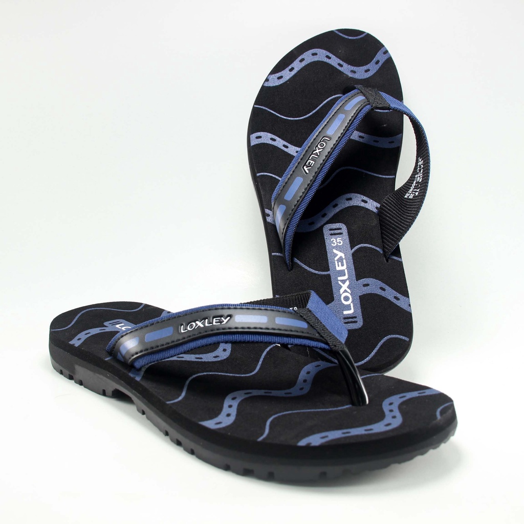 Sandal anak tanggung pria LOXLEY CANON TP Hitam - Biru Tua Size 33-37