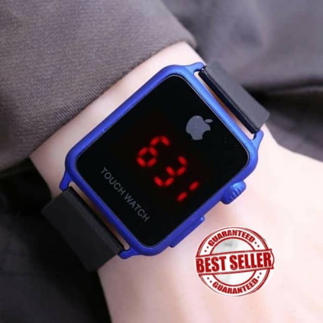 JAM TANGAN IPHONE APPLE RUBBER LED JT1261 PRIA WANITA COWOK CEWEK GROSIR MURAH