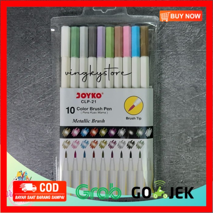 

(BISA COD) Color Brush Pen / Metalic Brush CLP-21 Joyko