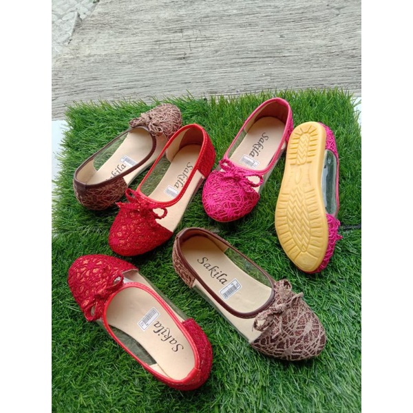 khanuna flat shoes kaca brukat size 26-30 31-35