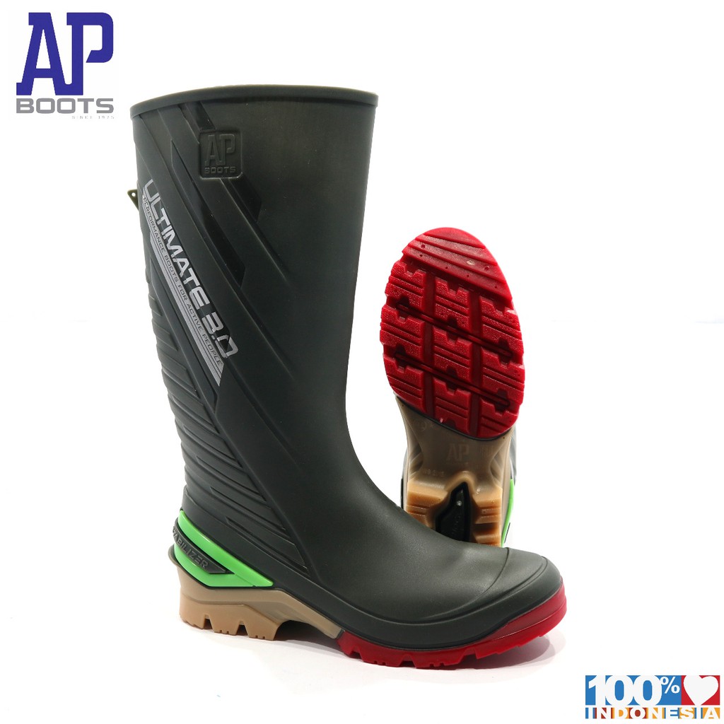 AP 2015 ULTIMATE GREEN 39-43 - SEPATU BOOT SAFETY KARET - AP BOOTA