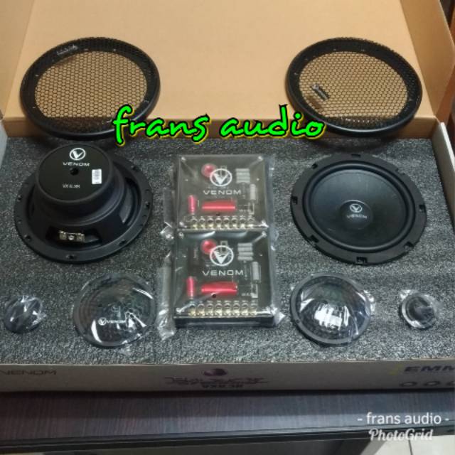 speaker 3way Venom Black  VX 6.3B  Venom 3 way Black VX6.3B