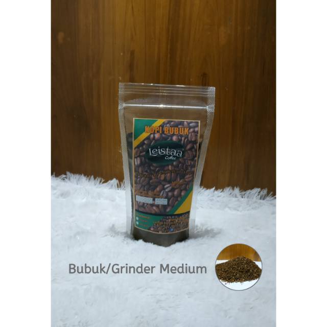 

Kopi Bubuk Robusta Leistaa Coffee 95 Gram (Bubuk/Grinder Medium)