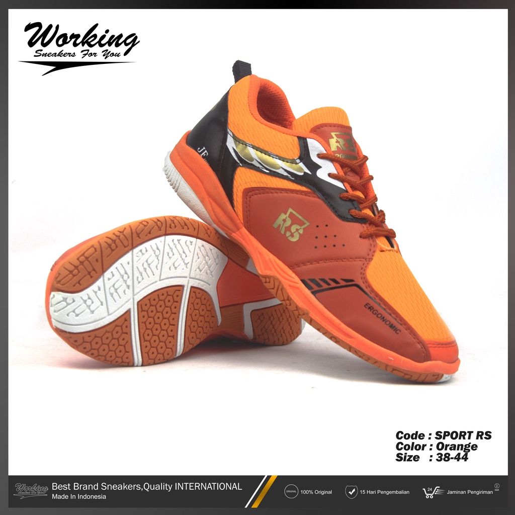 Sepatu Pria Sport RS Sepatu Badminton Sepatu Olahraga Indoor Outdoor Pria Original