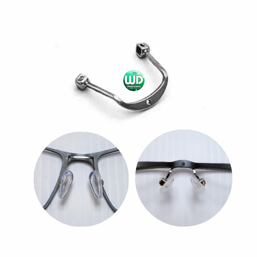 Besi Nosepad Tungkai Kacamata Pad Arm Slot Joined Bridge Nose Pad Single Screw C Type Slot Bridge Pa