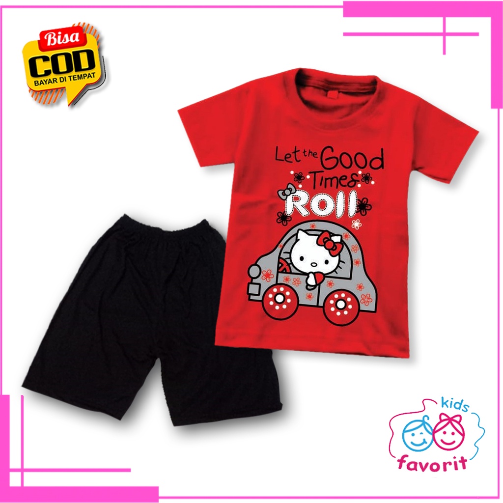 Favorit kids baju setelan anak perempuan lengan pendek