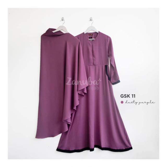 Gamis Set Syari Dusty Purple Zanuba Hijab Shopee Indonesia