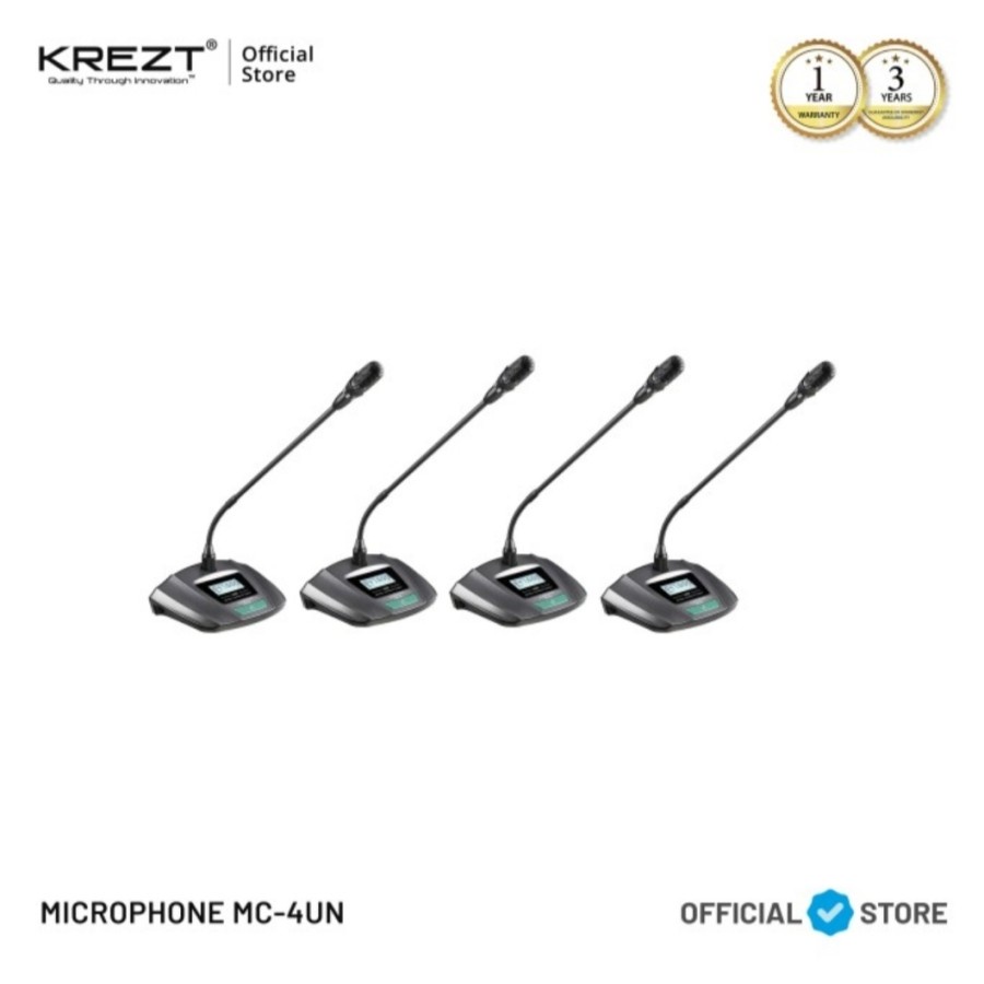 Microphone  Mic Wireless Conference KREZT MC 4UN Original Microphone Conference Podium Wireless 4 Channel Mic Rapat Original