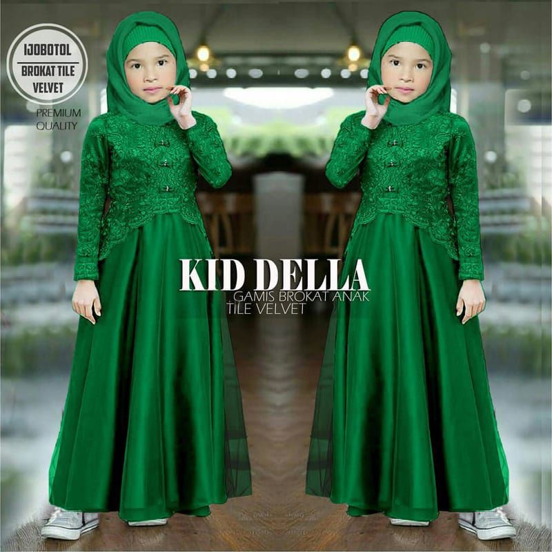 MAXI DELLA KID BROKAT MUTIARA/DRESS PARTY ANAK 4-6 tahun/  7-9 TAHUN