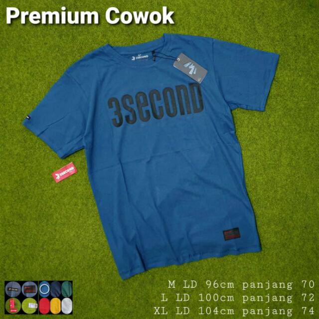Kaos 3second Cowok 100% Cotton | Kaos 3second