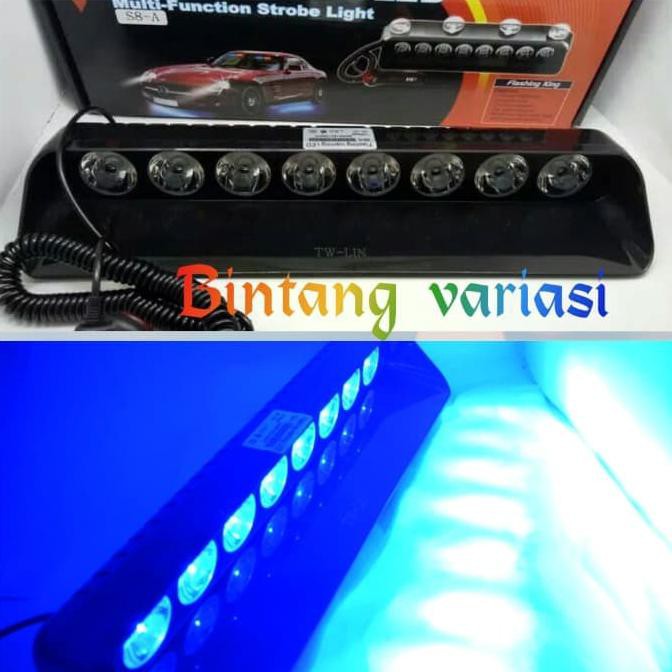 STAR LAMPU LED STROBO DASHBOARD KACA MOBIL DEPAN 8 LED 8MODE #5