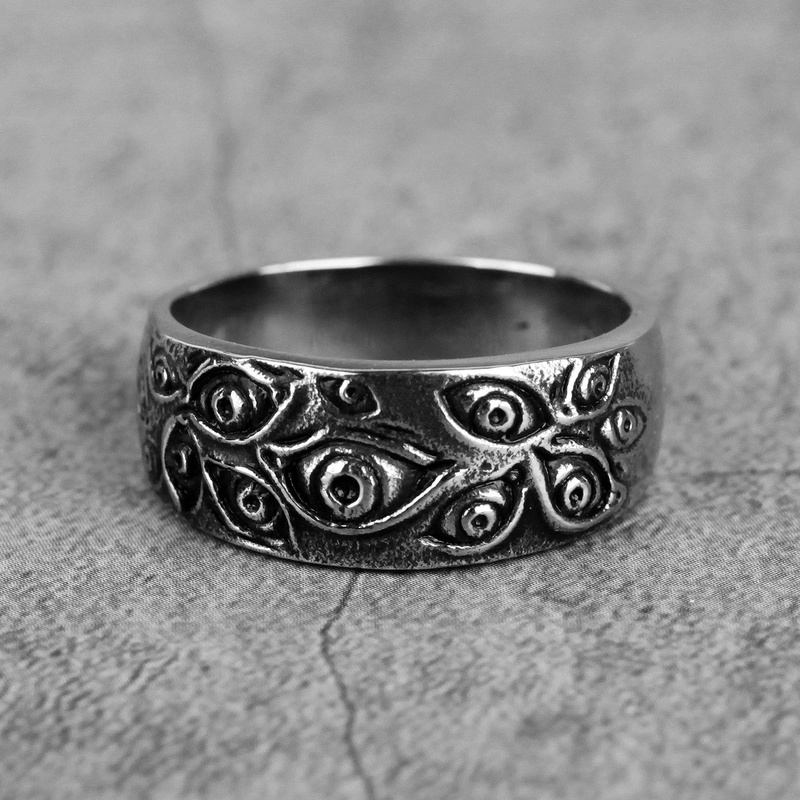 Cincin Jari Desain Dewa Demon Eye Gaya Punk Hip Hop Untuk Pria Dan Wanita