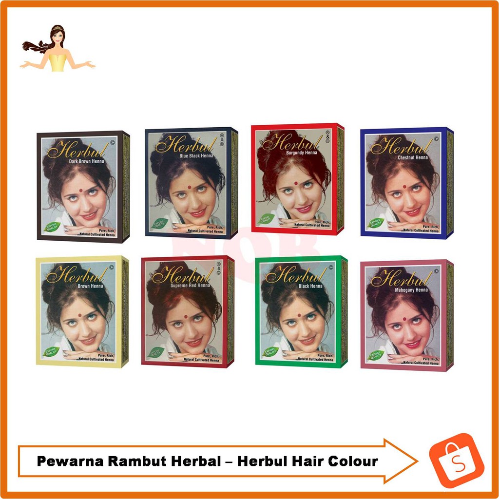 Original Pewarna Semir Rambut Herbul Henna Herbal Alami 