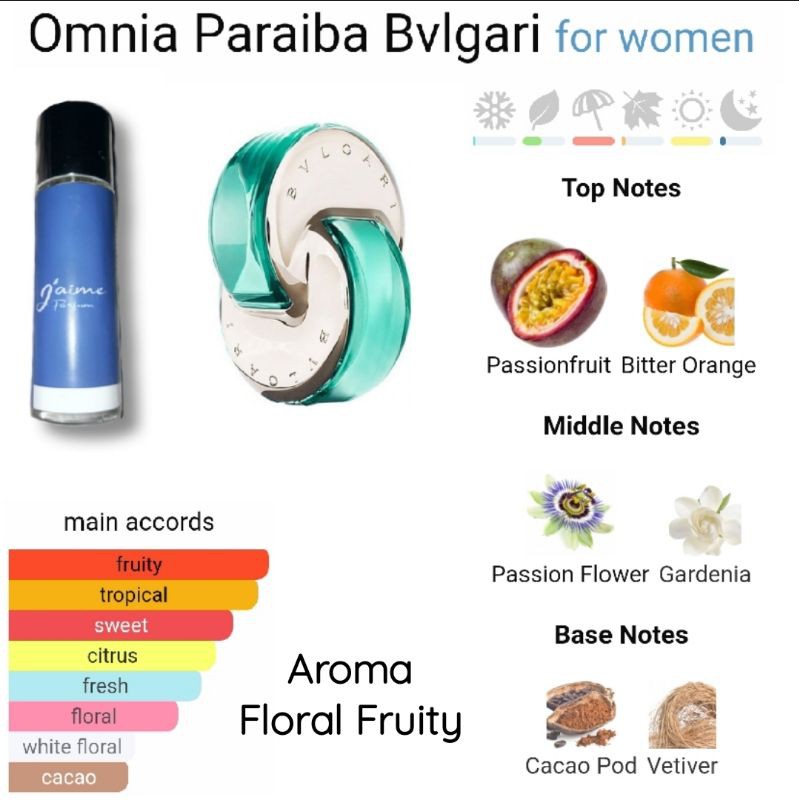 J'aime Inspired Parfum Bvlgari Omnia Paraiba Women 35 ml