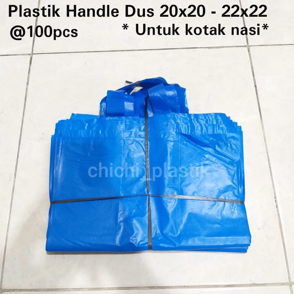 Plastik Handle uk 20x20  22x22 / Kantong plastik shoft handle / kantong souvenir polos Uk 20x20 22x22 / Kantong kardus