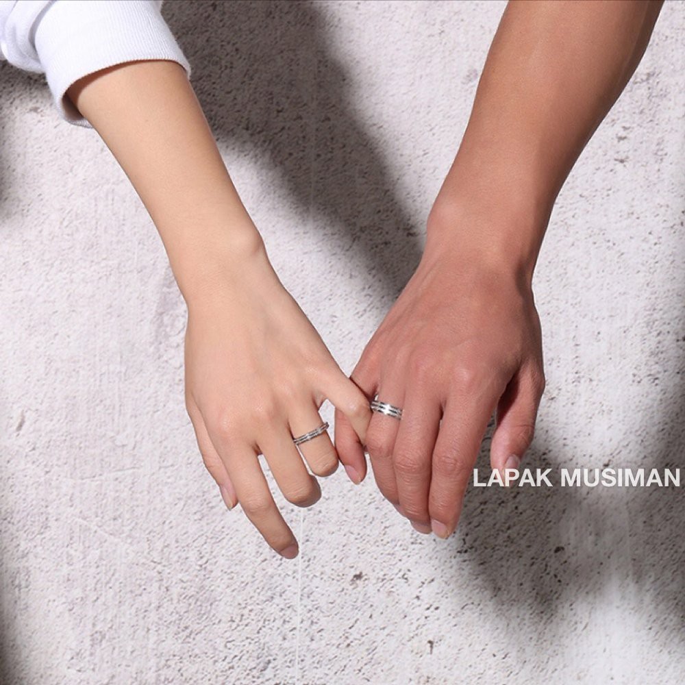 [Bayar di Tempat] CINCIN TITANIUM SILVER DOFF PRIA WANITA